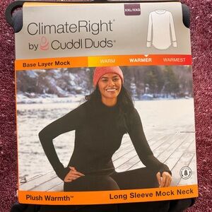 Cuddl Duds Black Long Sleeve Top Thermal